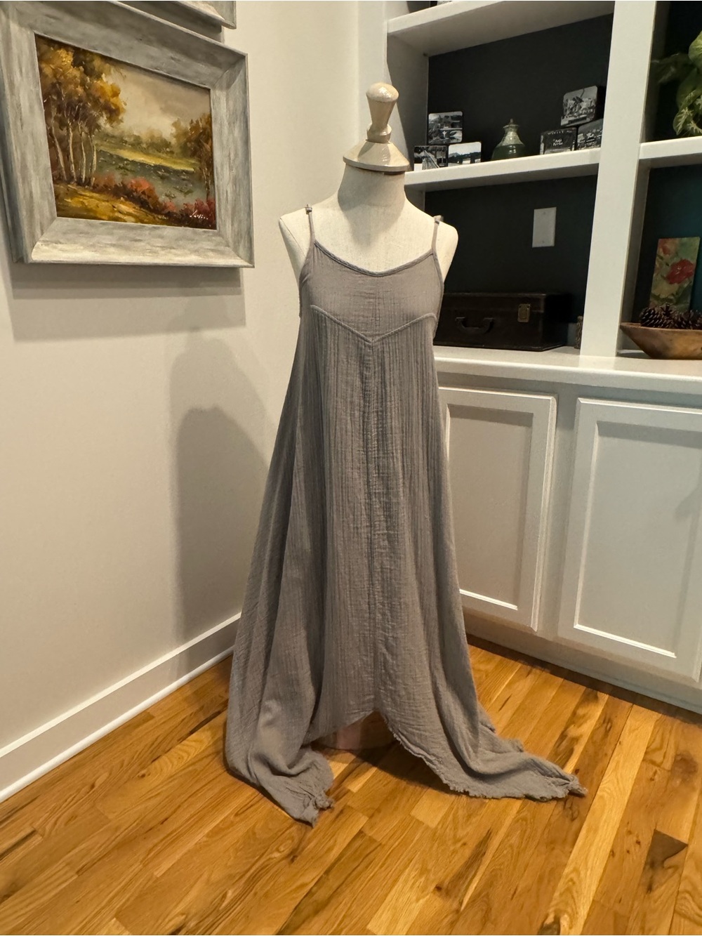 Fresh Laundry Boutique style Sleeveless Gray Maxi Dress with Spaghetti Straps
